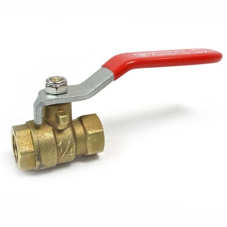 INTERSTATE PNEUMATICS Brass Ball Valve 1/4 Inch x 1/4 Inch NPT Female WP 600 PSI VB04